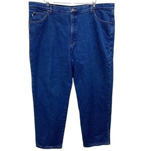 LLBean Double L Relaxed Fit Flannel Lined Jeans Mens 44x32 Blue Denim